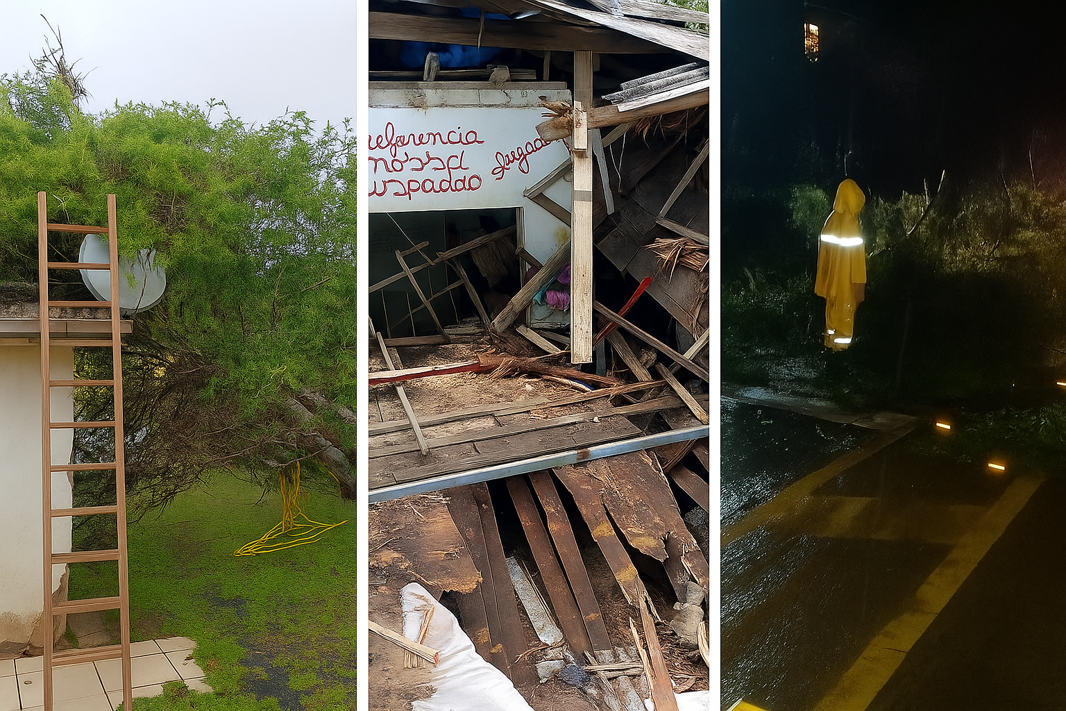 Ciclone provoca destelhamentos e quedas de árvores e postes em Imbituba, Imaruí e Laguna; confira todas as ocorrências por bairros na Amurel