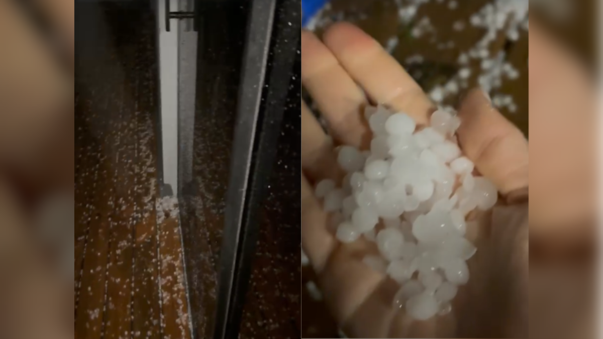 Granizo atinge a Praia do Rosa durante a madrugada em Imbituba; Granizo na Praia do Rosa