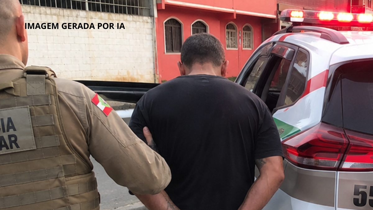 homem preso com celulares em Laguna
