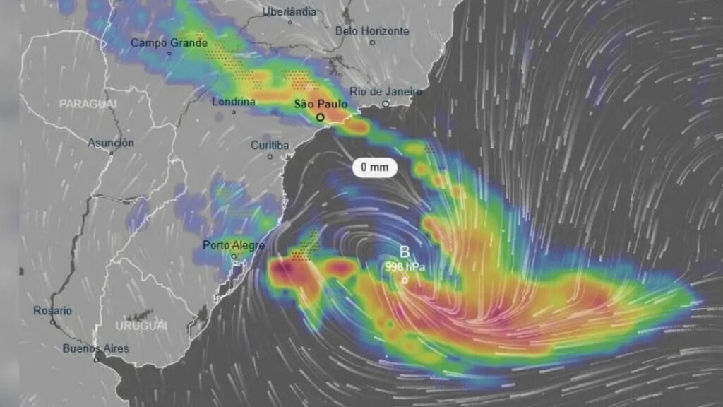 ciclone extratropical em Santa Catarina