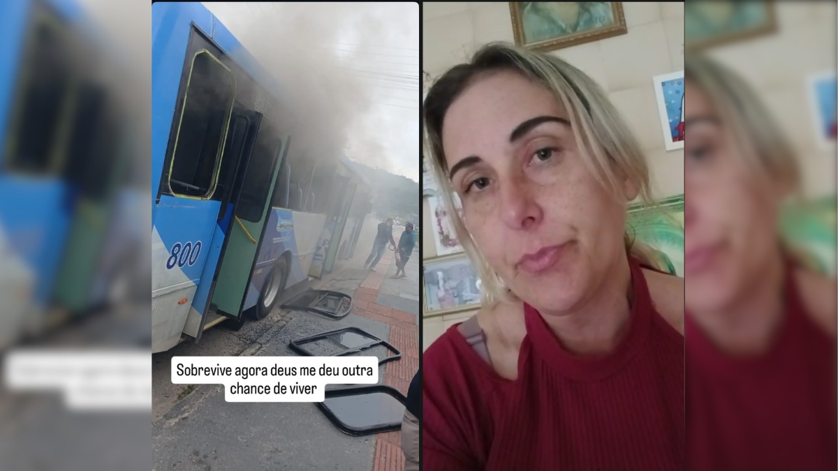 Incêndio em ônibus em Garopaba