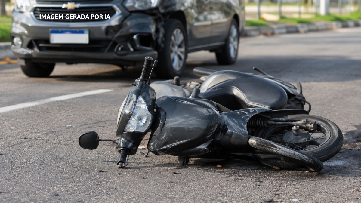 acidente entre carro e moto em Imbituba (1)