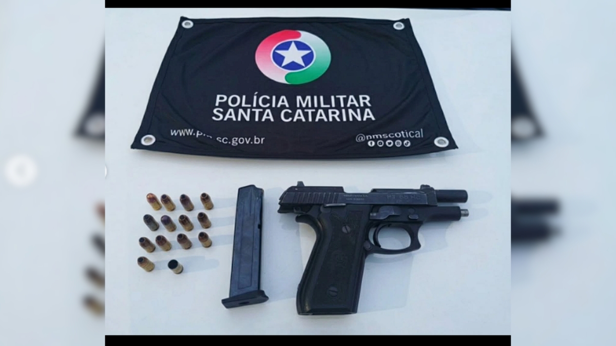 homem preso após disparos